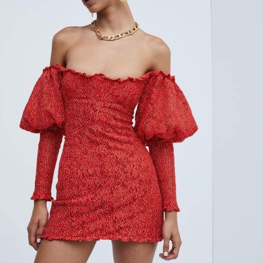 NWT Clarisse Off The Shoulder Mini Dress by For Love & Lemons